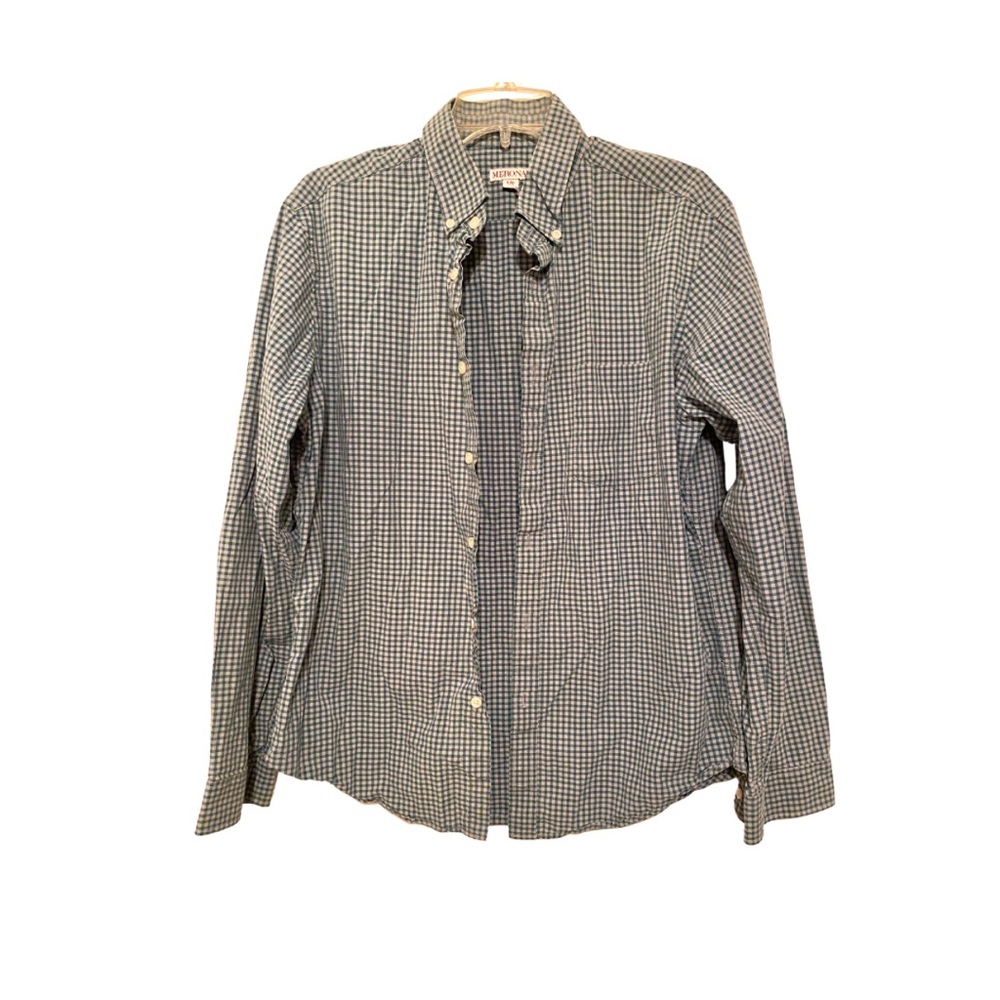 5 for $20 Merona Teal and White Plaid Shirt-Large
